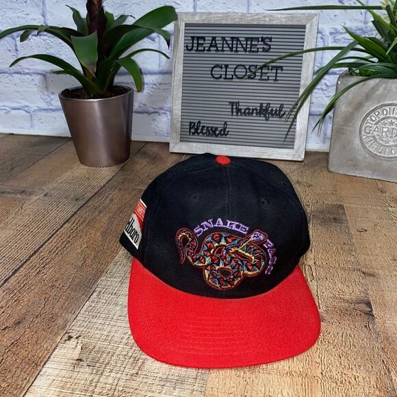 Rare Vintage 80s 90s Marlboro Cigarettes Snake Big Logo Racing Hat Cap Grunge - Picture 7 of 9